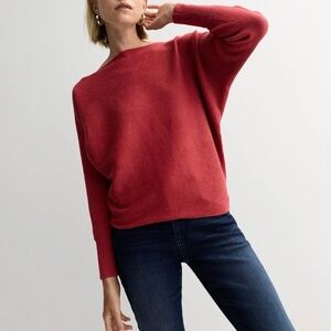 ❄️ Red Nine West ribbed sweater w/ boat neck XL